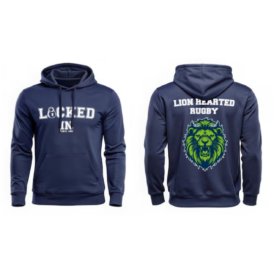 LOCKED IN LionHearted Hoodies -Navy blue LOCKED IN LionHearted Hoodies -Navy blue