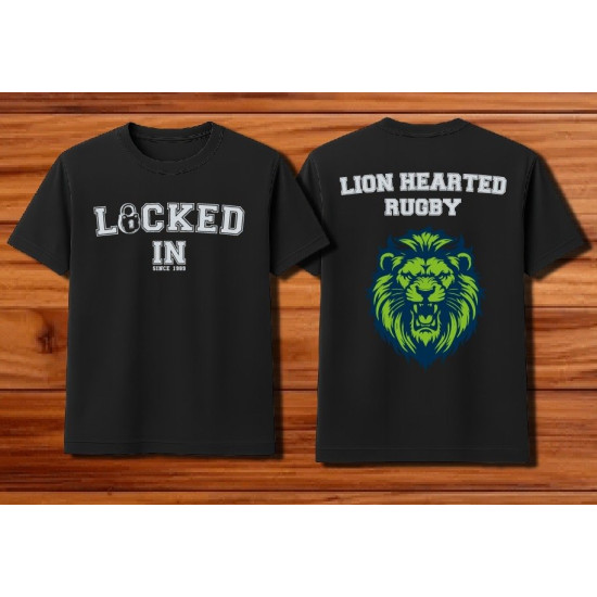 LOCKED IN LionHearted T-shirts -Black LOCKED IN LionHearted T-shirts -Black
