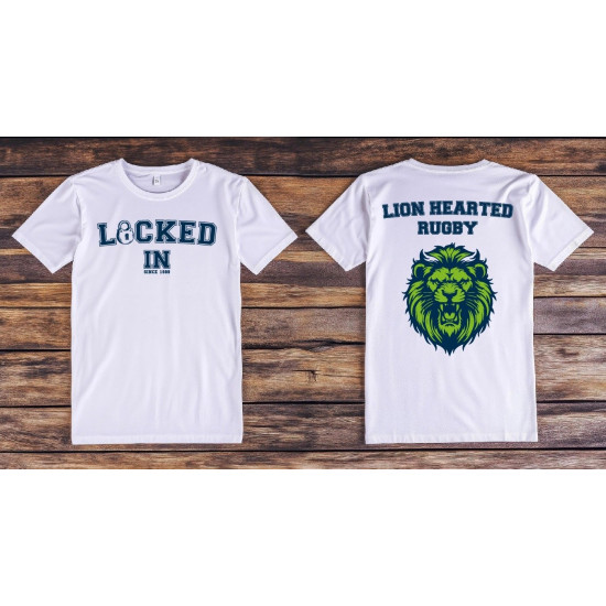 LOCKED IN LionHearted T-shirts -White